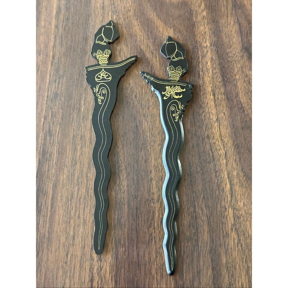 Vintage Asian Comb Melaka Grill Swizzle Stick Cocktail Drink Stir Collectibles